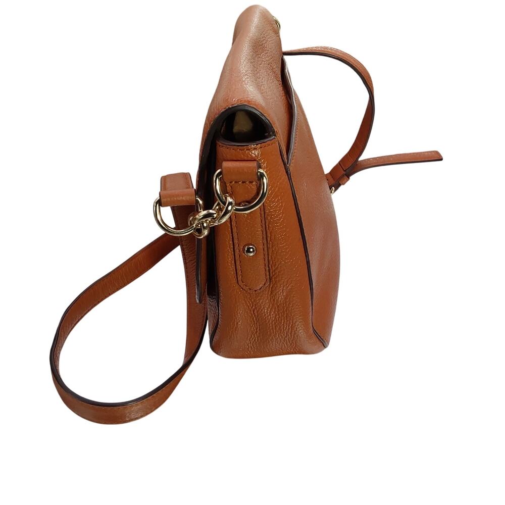 Kate Spade New York Brown Pebbled Leather Crossbody Saddle Bag EUC - Picture 2 of 12